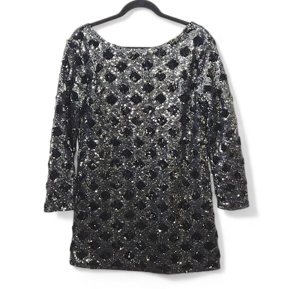 Zara Dresses & Skirts - Zara Women’s Dress Night Luxe Glam-Core Sequin Mesh Black Mini Party Size S